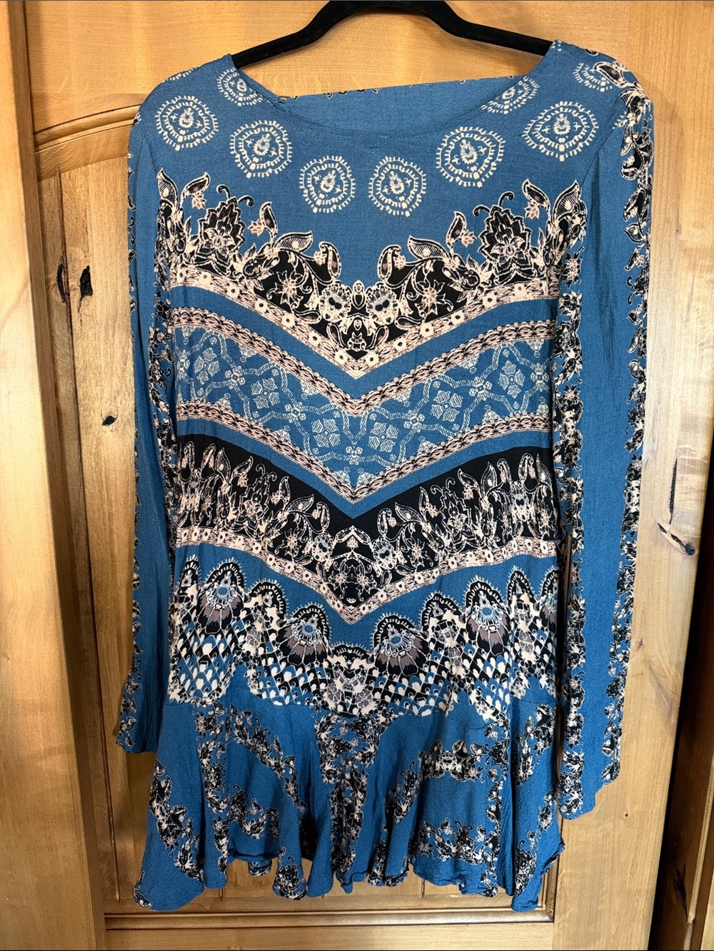 Blue & Black Paisley Mini Dress Like New
